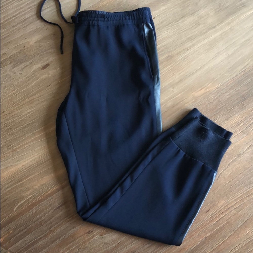 Vince Leather Trimmed polyester Joggers
